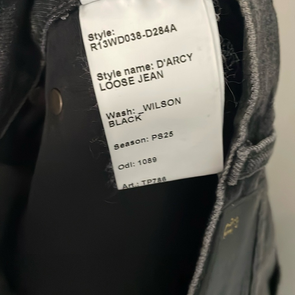 R13 D’Arcy Loose Jean in Wilson Black - Picture 8 of 11